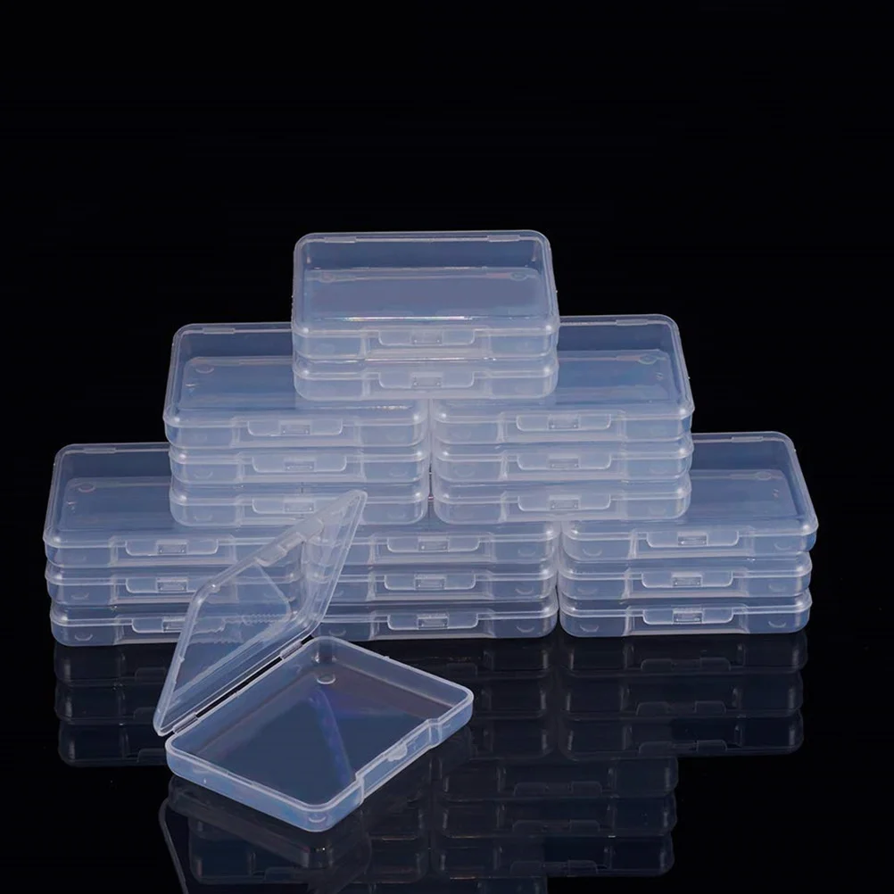 

20Pcs Plastic Storage Case Flap Locking Lid Durable Jewelry Holder Transparent Container for Beads Gadget Travel Outdoor Use