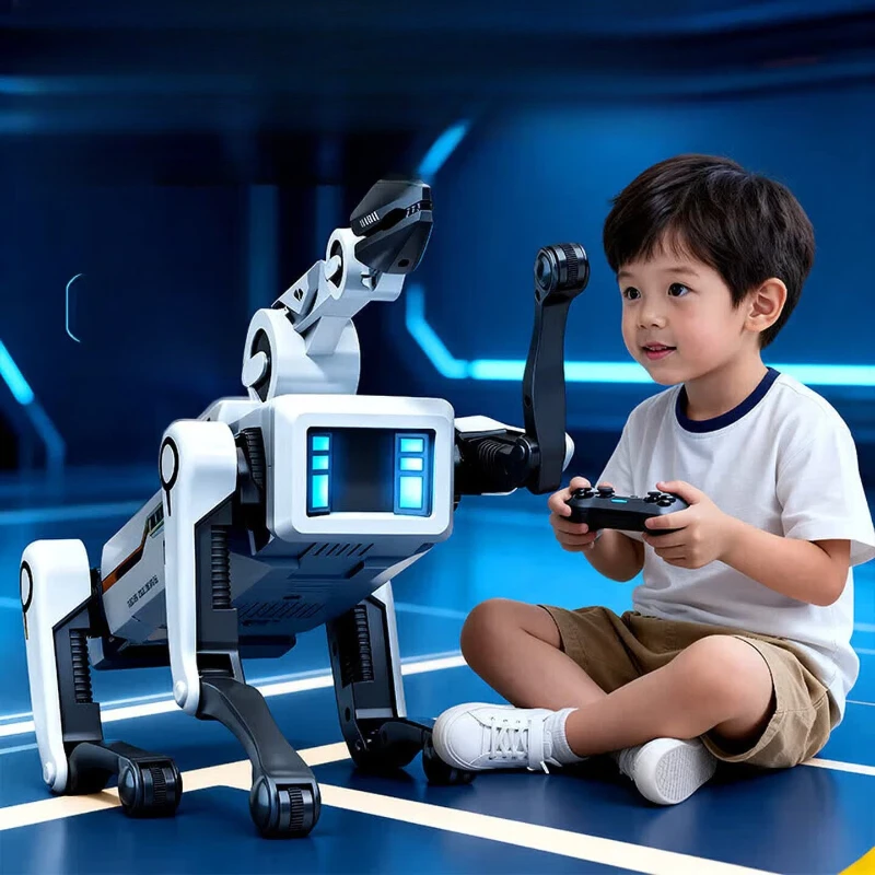 Specializing in intelligent machine dog toys 6-10 years old black technology robot New Year's gift Birthday gift DeepSeek + call