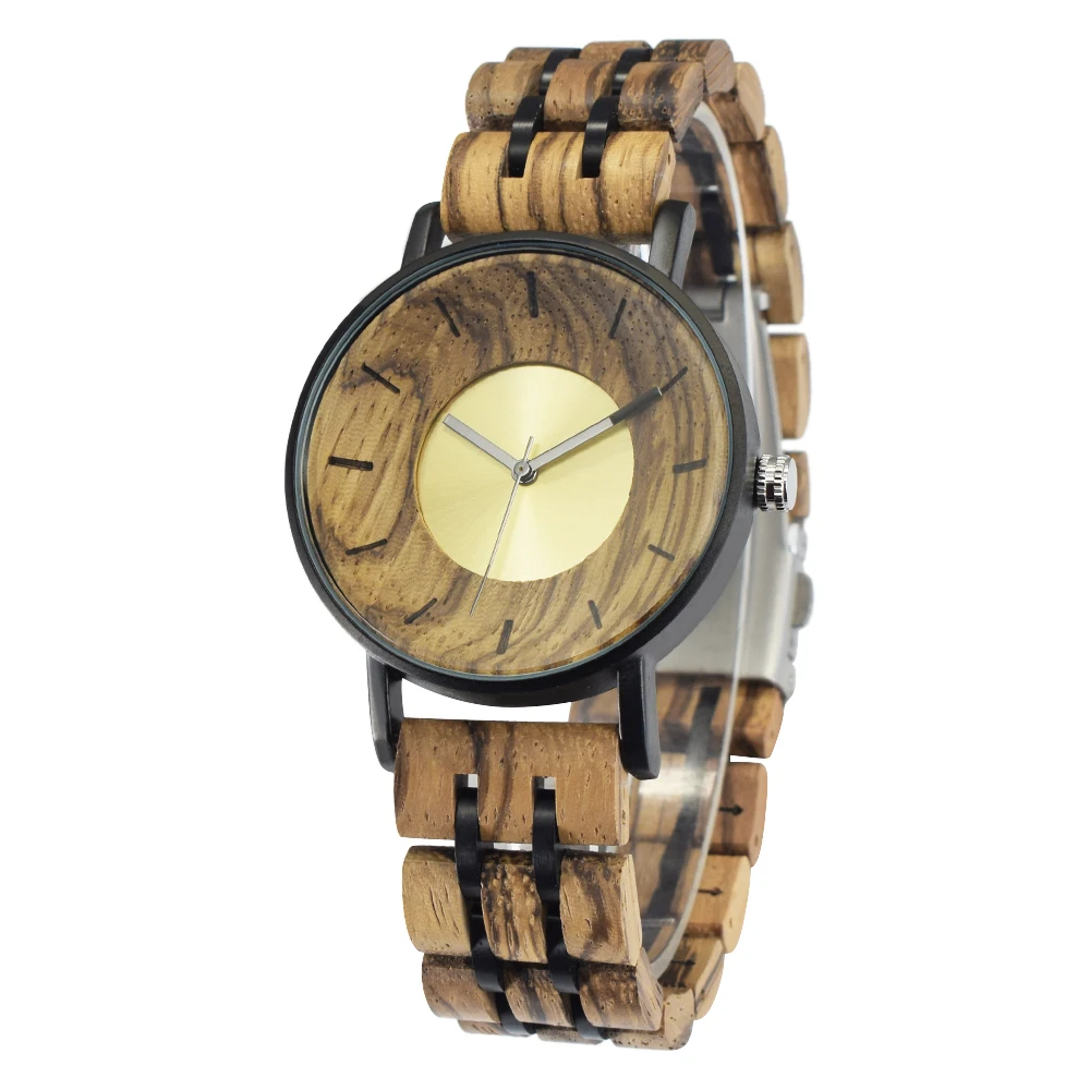 Wood Alloy Watch Unisex Practical Chronograph Timepiece Clear Calendar Waterproof Casual Style