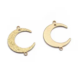 20pcs/lot Original Brass Textured Crescent Moon Charms Connector For DIY Handmade Necklace Earrings Jewelry Making Accessories