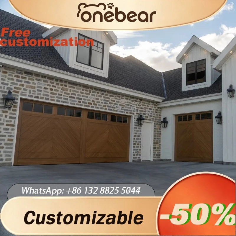 Any Size Custom Aluminum Black Double Glass Garage Door Heat Insulation Windproof Full View Transparent Residential Garage Door