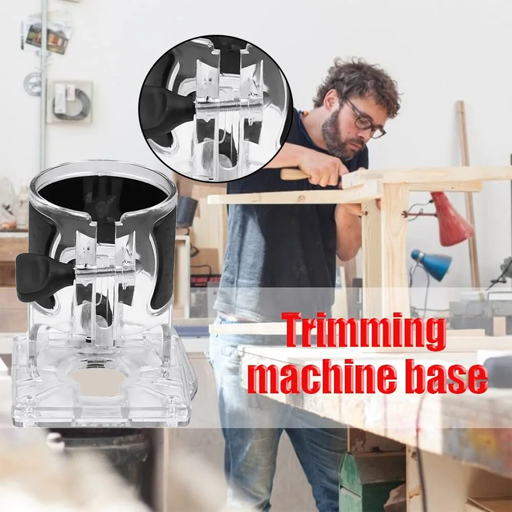 

Edge Trimming Machine Cover - Transparent Base Shield & Protective Case for Woodworking Carving Tools Electric Tool Part