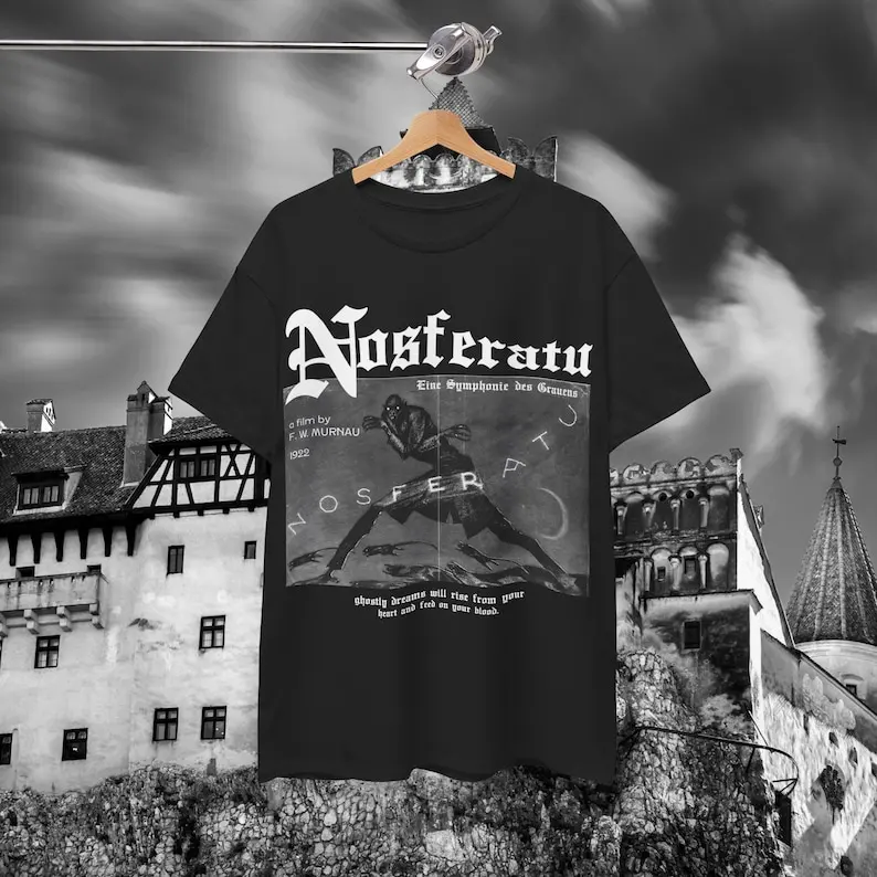 

Nosferatu Scary Classic Horror Movie T-Shirt, Vampire Graphic Shirt, Count Orlok Tee, Robert Eggers Nosferatu, Gothic Aesthetic