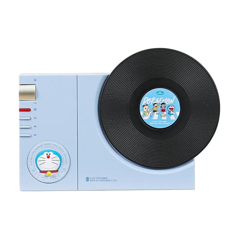 

Doraemon Retro Bluetooth Speaker Cute Cartoon Animation Portable Outdoor Vinyl Record Shape Wireless Bluetooth Small Speaker