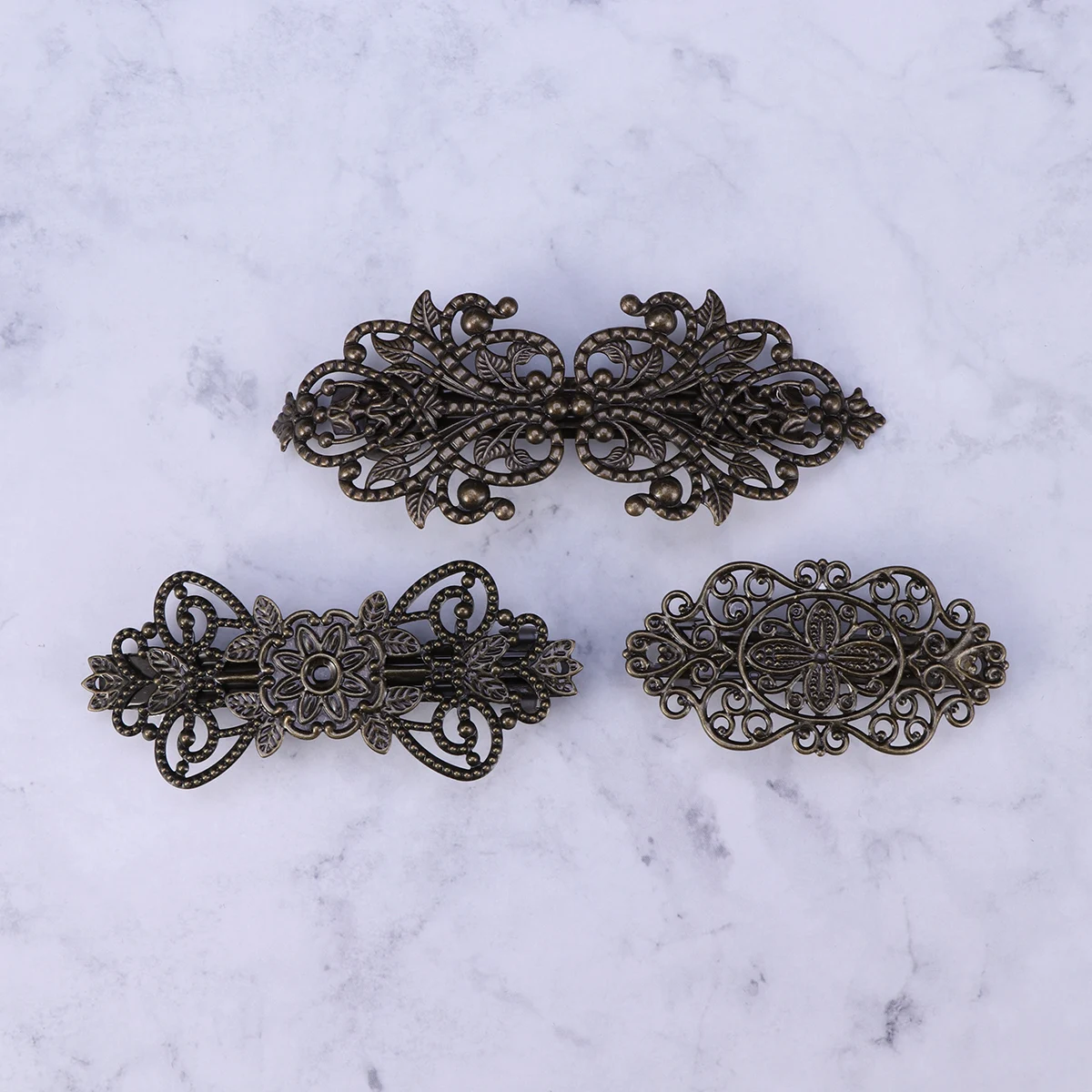 

3 Pcs Set Durable Metal Retro Retro Clip Women Hair Accessories Vintage Barrettes Hairstyle Spring Hair Clip Gift
