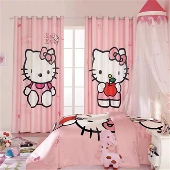 Hello Kitty Pink Room Tende oscuranti e termoisolanti Camera da letto Bambini Adolescenti Soggiorno Arredamento camera dei bambini