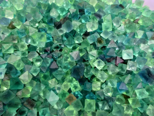 1000g+ Beautiful Blue & Green Fluorite Octahedron Crystals - Bulk Lot care
