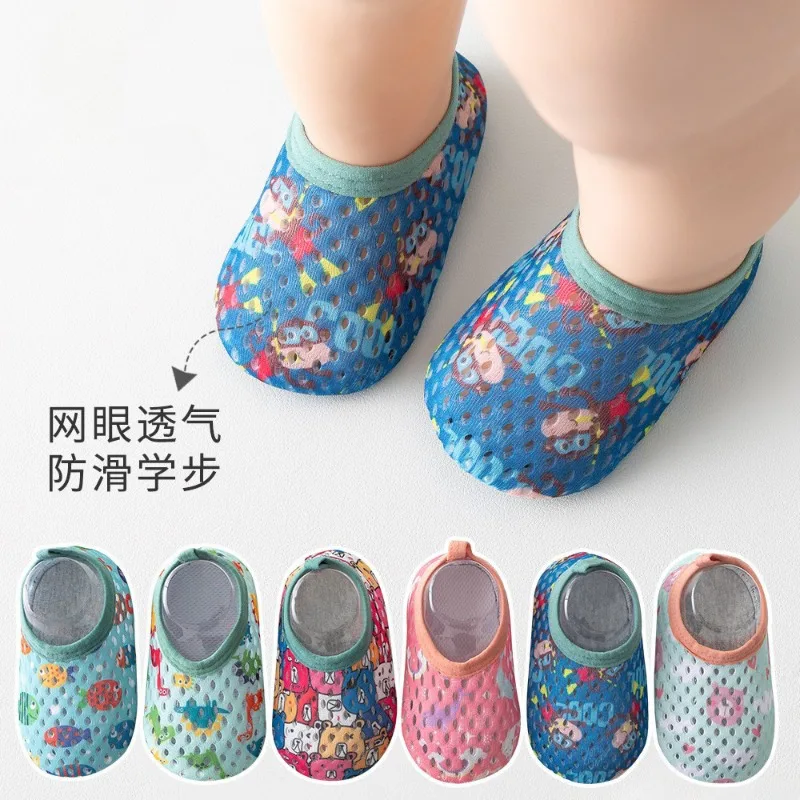 

Infant Baby Sock Shoes Booties Walking Sneakers for Boys Girls Cartoon Floor Socks Barefoot Aqua Socks Non-Slip Shoes