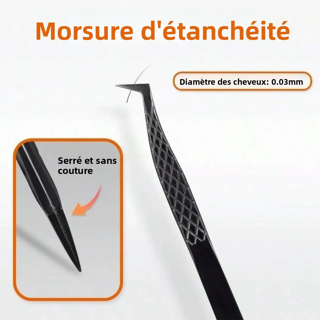 Zestaw 3 szt. Profesjonalne pęsety do rzęs, tytanowe, z zakrzywioną końcówką, narzędzie do nakładania sztucznych rzęs, narzędzie do modelowania rzęs z włókna, do pielęgnacji urody i zdrowia.