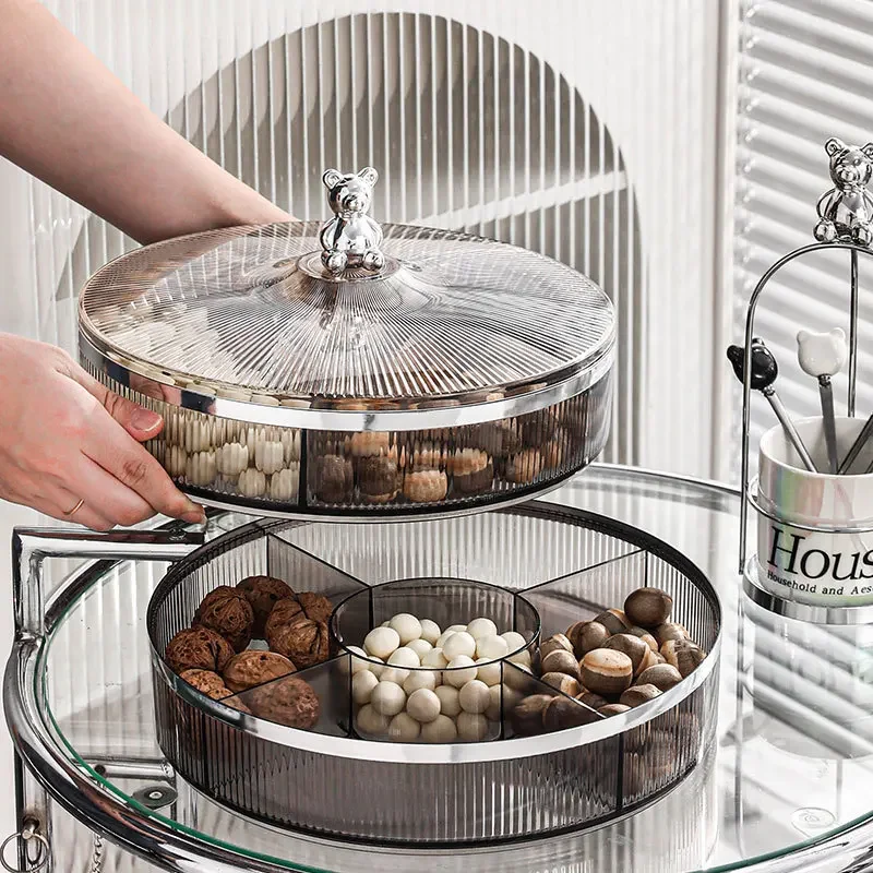 Multilayer Transparent Candy Box Dust-proof Acrylic Dry Fruit Tray Snack Nut Storage Box Modern Home Kitchen Storage Container