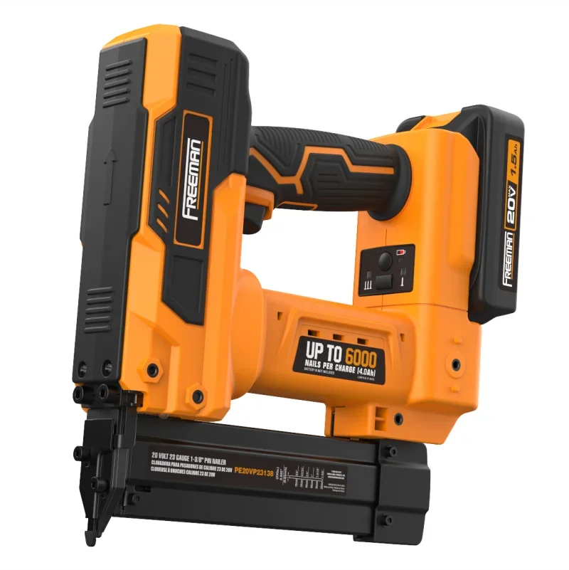 Freeman LD635 23 Gauge Portable Electric 20V Battery Powered Cordless Micro Headless Nail Gun Mini Pin Nailer for Wood