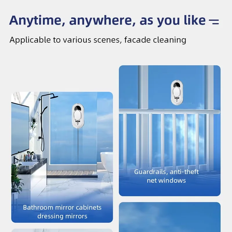 آلة تنظيف النوافذ الكهربائية الذكية مع جهاز تحكم عن بعد منظف الزجاج الأوتوماتيكي للمنزل جدار زجاجي عالي الارتفاع #5