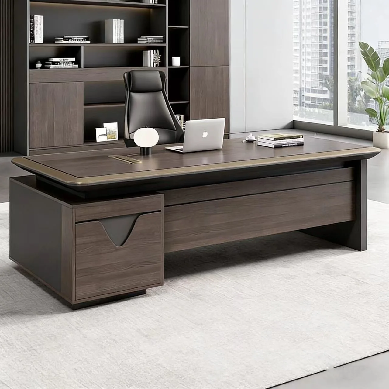 CX simple modern wireless charging high-end leadership office large class desk, president desk