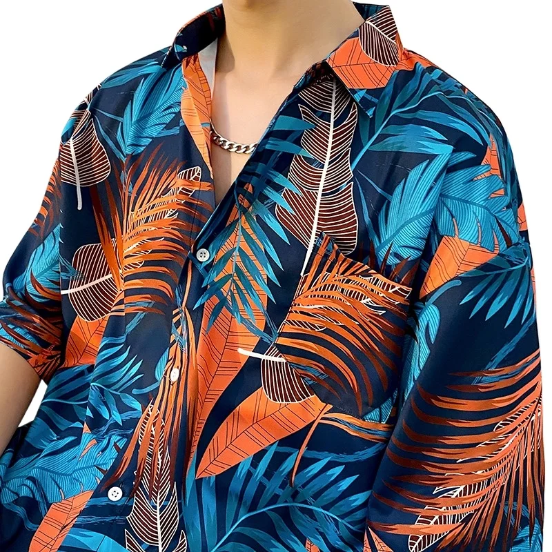 2024 Summer New Flower Shirt Short Sleeved Men's Hainan Island Leisure Beach Suit