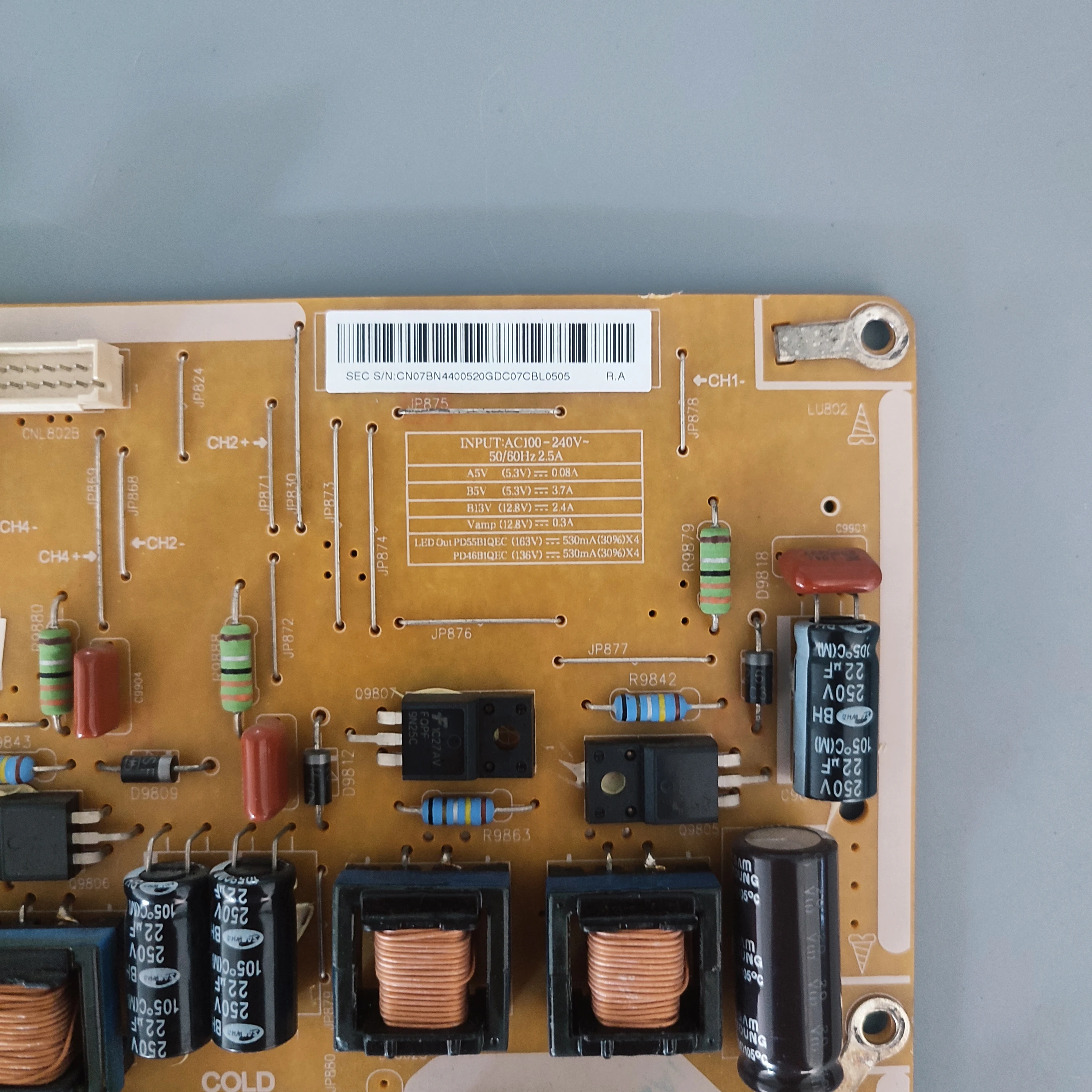 FOR BN44-00520G PD46B1Q-CDYF PSU POWER SUPPLY BOARD Has Been Tested To Work Properly Apply UE40ES6540SXXC TV