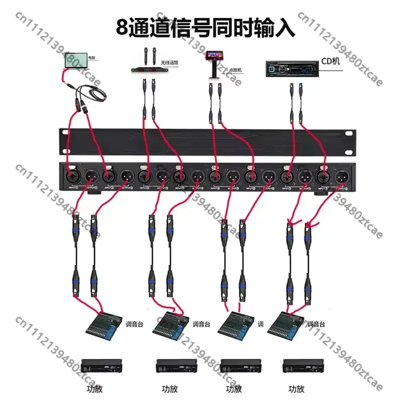 8 Channel Audio Isolator 8 In 8 Out Audio Filter Isolation Transformer Anti-interference 1U Rack Mount
