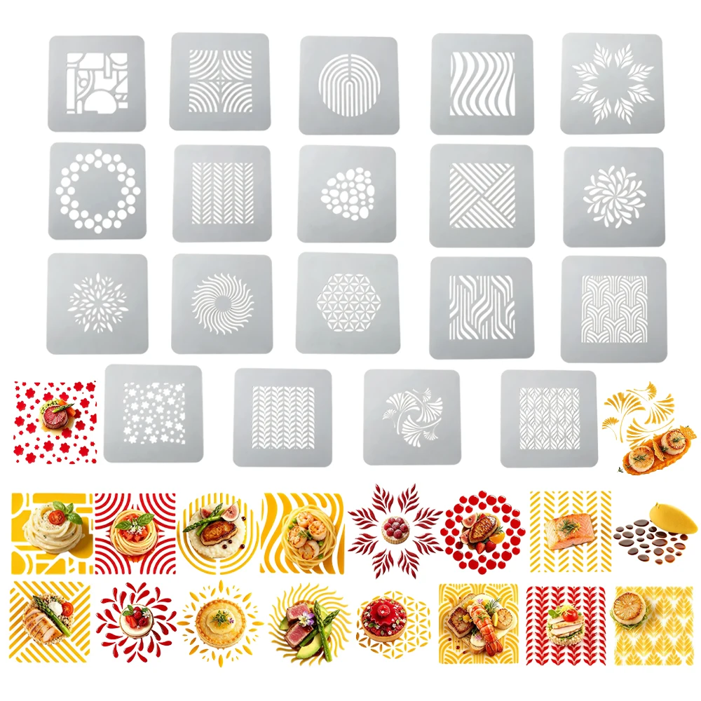 Reusable Pastry Decorating Template 19 Styles Available Silicone Hollowed-out Mold Silicone Cake Mold Mousse Dessert Decoration