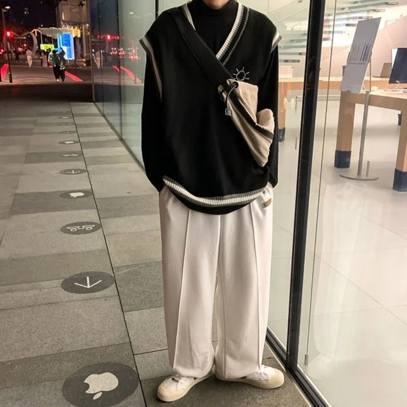 

Утолщенный свободный ленивый консервативный новый мужской пуловер с v-образным вырезом 2025 года, вязаный жилет, повседневный универсальный осенне-зимний свитер, популярный