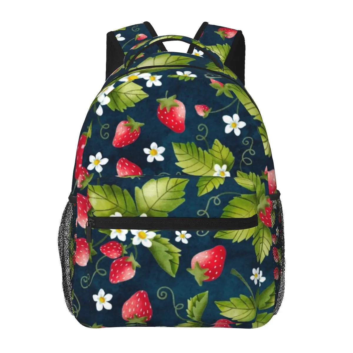 

Strawberry Field Backpacks Boys Girls Bookbag Students School Bags Cartoon Travel Rucksack Shoulder Bag Large Capacity