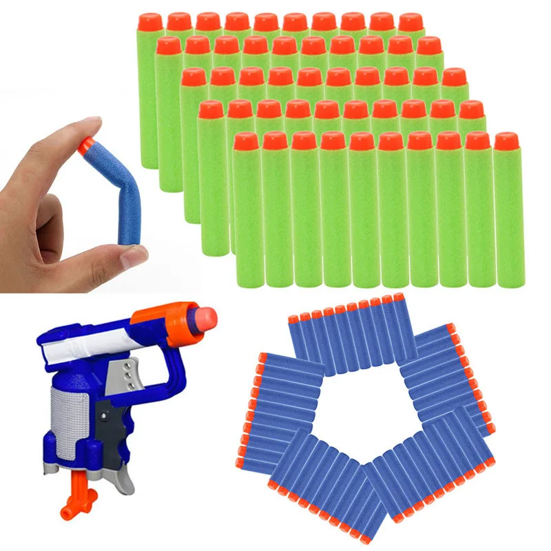 50/100Pcs 7.2cm EVA Soft Bullets for Nerf Hollow Hole Head Refill Darts Outdoor Toy Boys Gun for Series Blasters Children Gifts