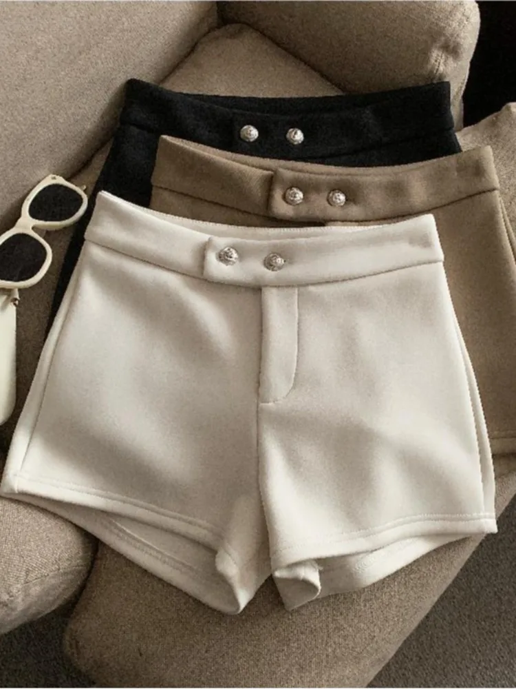 Retro Hoge Taille Slim Fit Pak orts Vrouwen Sexy Pittig Meisje Bovenkleding Boot Broek A-lijn Wollen Broek Koreaanse Sle Thiened A...