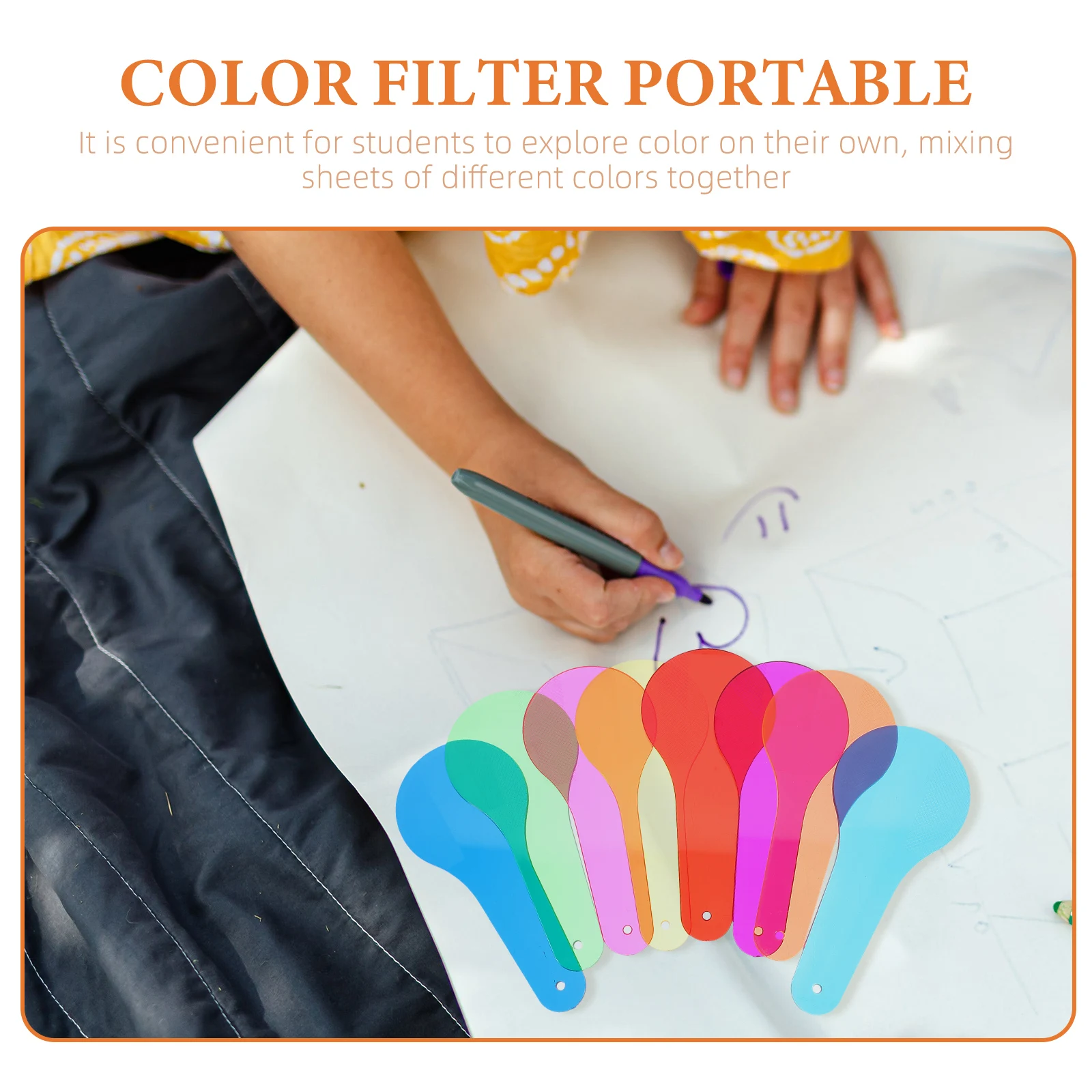 

8 Color Translucent Film Sheets Students Science Teaching Accessory Kids Color Filter Props Cognitive Tool Acrylic Material