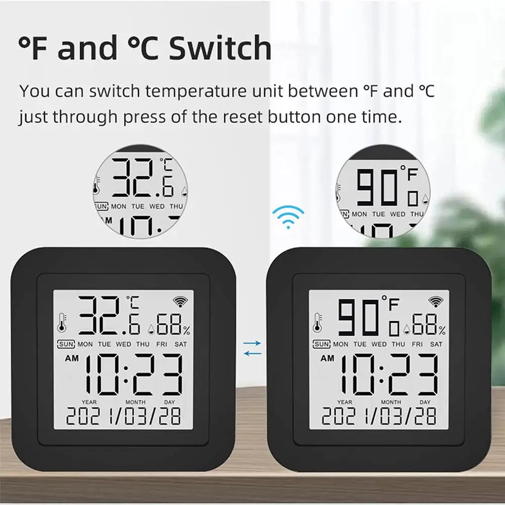 جهاز استشعار درجة الحرارة والرطوبة الرقمي الذكي Tuya IR ، شاشة LCD ، جهاز تحكم عن بعد ، مكيف الهواء ، جهاز تحكم التلفزيون ، مقياس الرطوبة الذكي