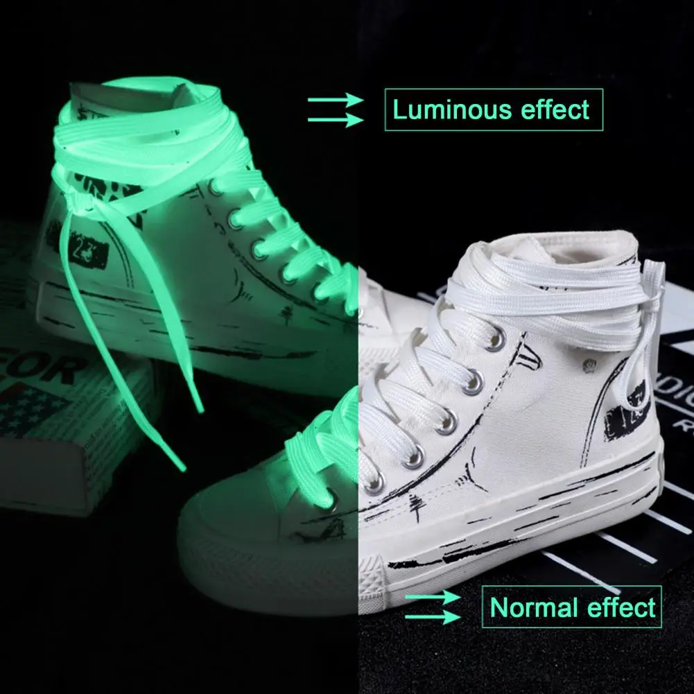 1 Pair Luminous Shoelaces Glow In The Dark Shoe Laces Flat Shoelaces  Sneakers Boots Shoelaces Replace 2026