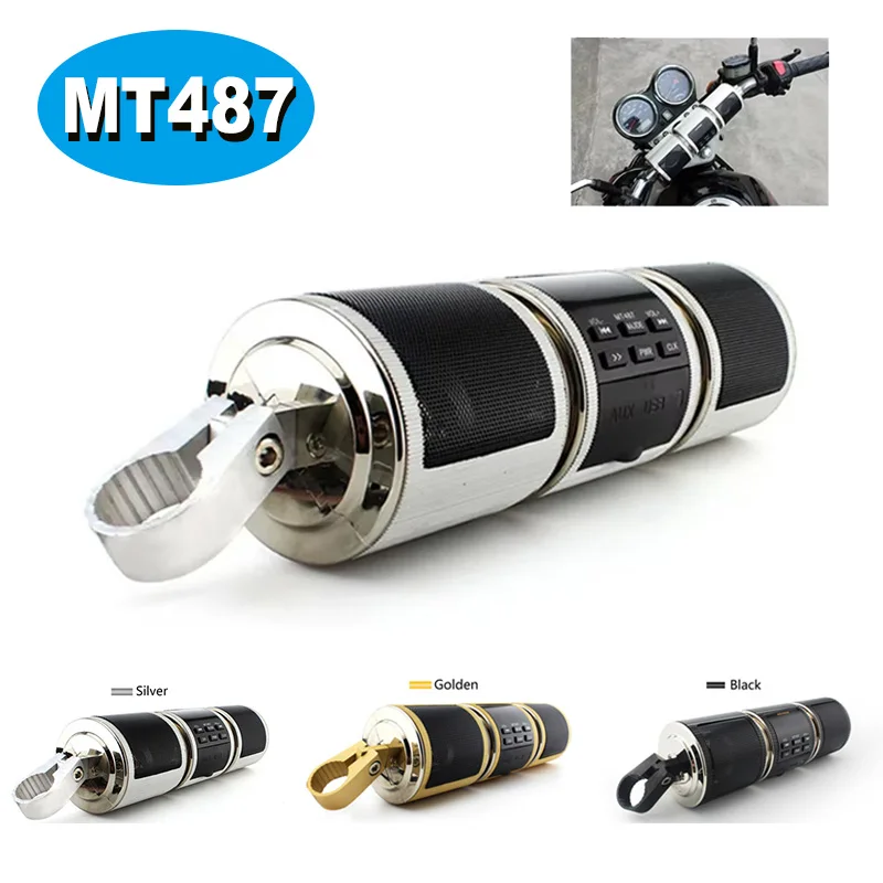 

MT487 Motorcycle Audio FM Radio Bluetooth-Compatible AUX In Display MP3/WMA Music Player Waterproof Stereo Speaker AUX USB TF