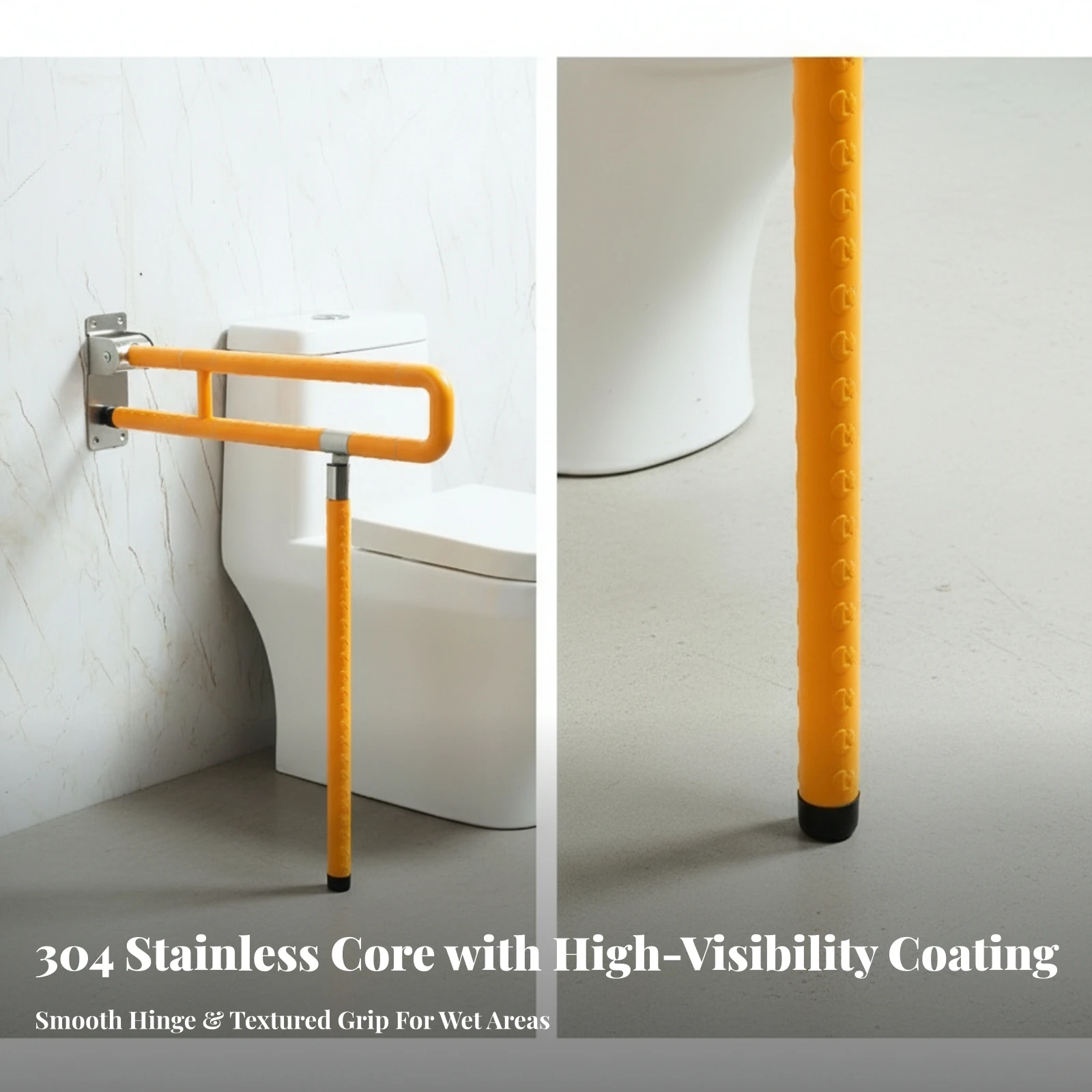 Toilet Grab Rail Heavy Duty Toilet Safety Rail with Wall Mount Folding Grab Bar Rust-Resistant Bathroom Safety Handrail