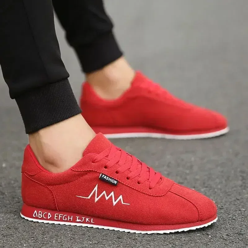 

2025 Men's Low Canvas Sneakers, Flat Vulcanized Shoes, Breathable Gym Trainers, Red, Comfortable, Summer Fashion,