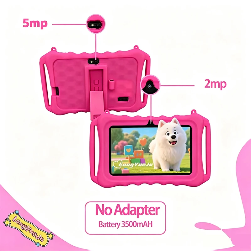 7 Inch Kid Tablet Android14  Learning Tablets 4GB+64GB Child Protection With Case，children's gifts for Christmas and birthday