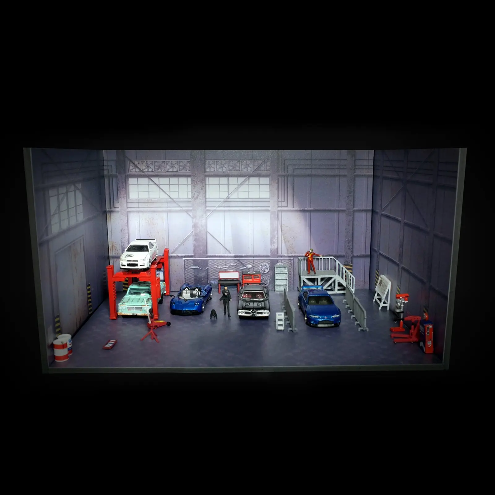 

1:64 Diecast Car Model Repair Garage Diorama, DIY Display Toy Gift for Collectors - Vehicle Background Scene models
