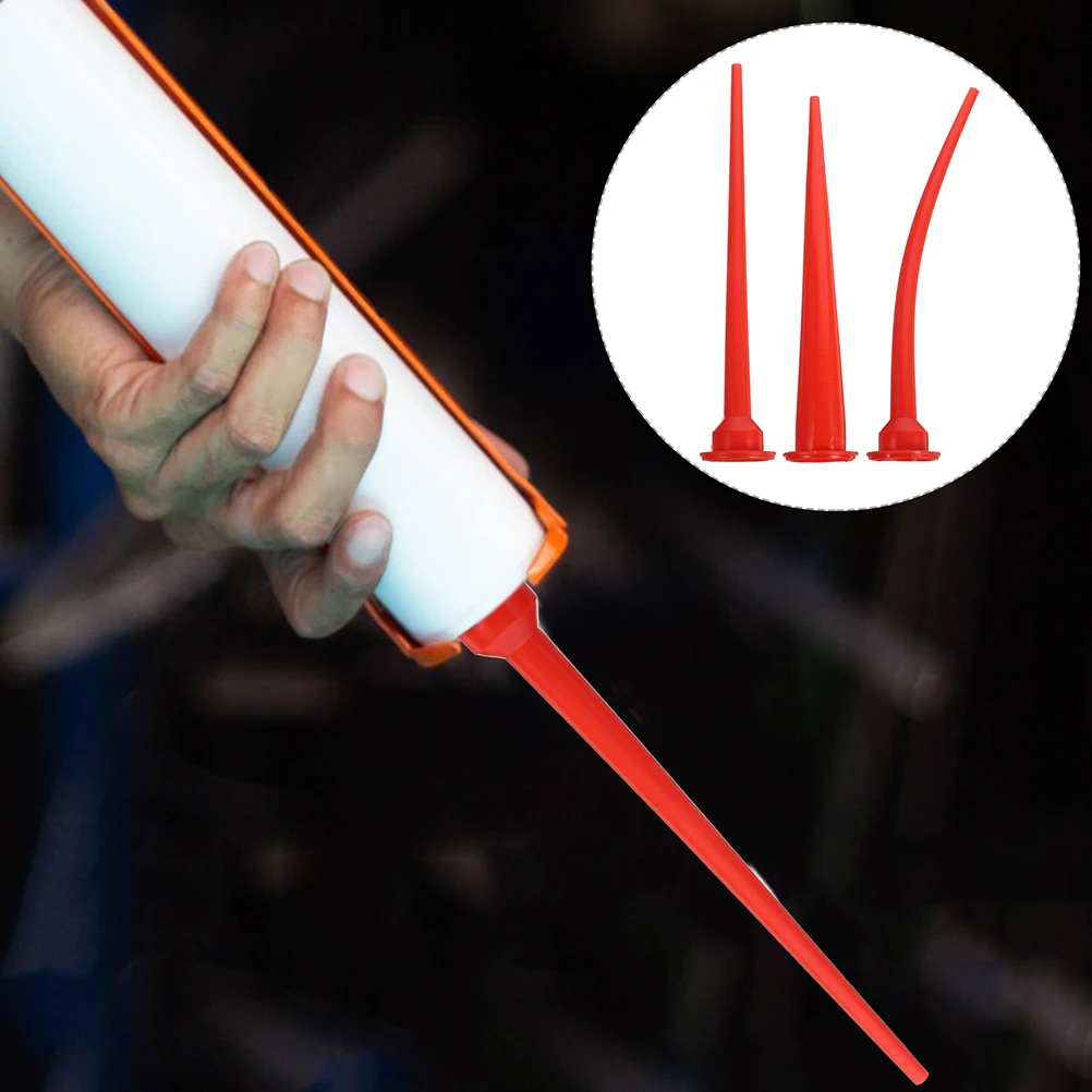 

9PCS Glass Glue Nozzle Set Extended Soft Rubber Caulking Nozzle Weatherresistant Cap Pointed Tip Sealer Applicator Grout Sealant
