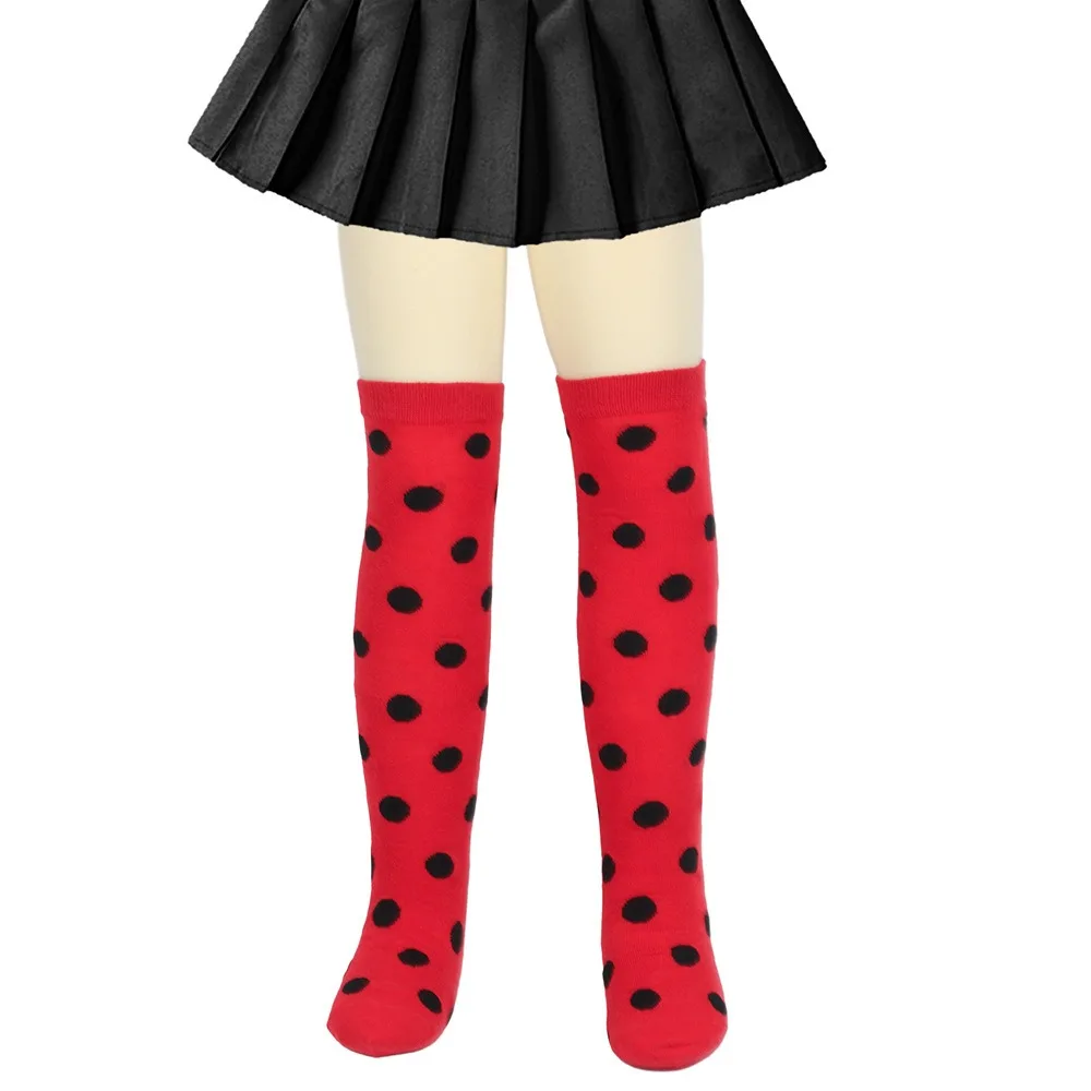 

Polka Dot Thigh High Stockings Ladybug Arm Leg Warmers Red Black Dot Gloves 80s 90s Long Boot Stockings for Women Children's