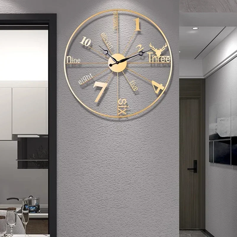 Modern Kitchen Wall Watch Silent Vintage Korean Living Room Minimalist Simple Nordic Clock Wall Restaurant Horloge Wall Decor