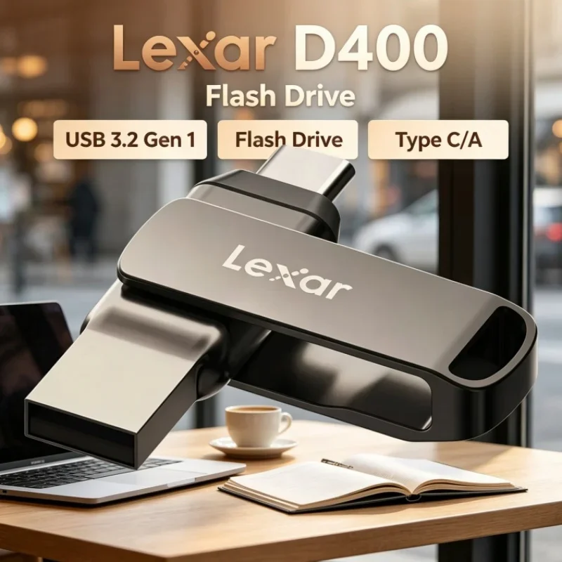 Lexar JumpDrive D400 USB Flash Drive 32GB 64GB 128GB 256GB Dual Slot Type C/A USB 3.2 Gen 1 For Tablet/Phone