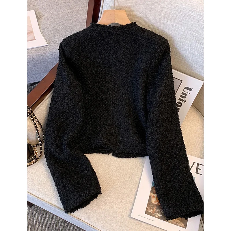 Korean Black Suit Women Elegant Button Harajuku Spring Fall Long Sleeve Chic Jacket Fashion Office Basic Casual Female Outwear