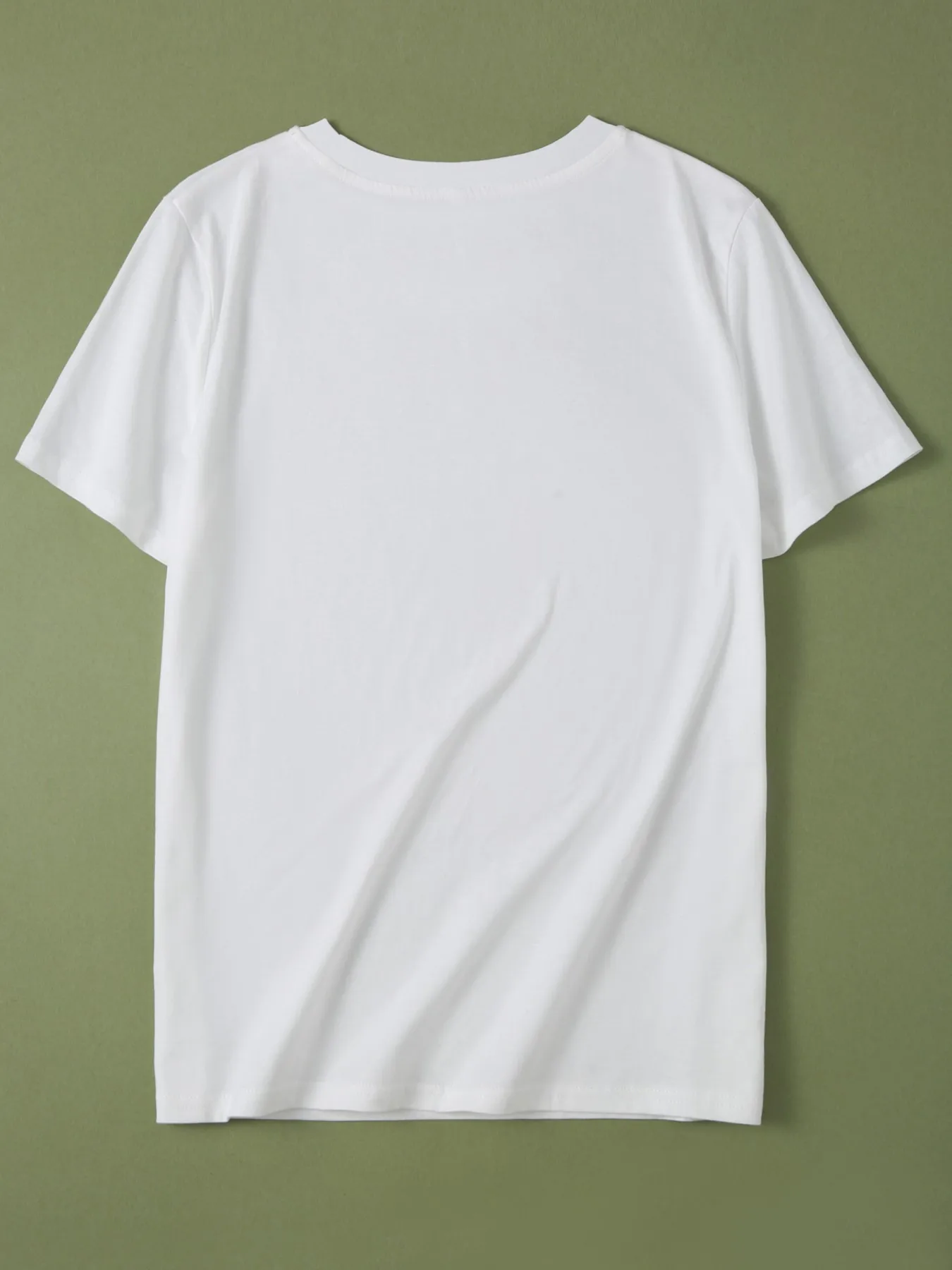 Camiseta informal de manga corta para mujer, camiseta con estampado apilado de conejo de dibujos animados, cuello redondo, Top de moda para primavera y verano