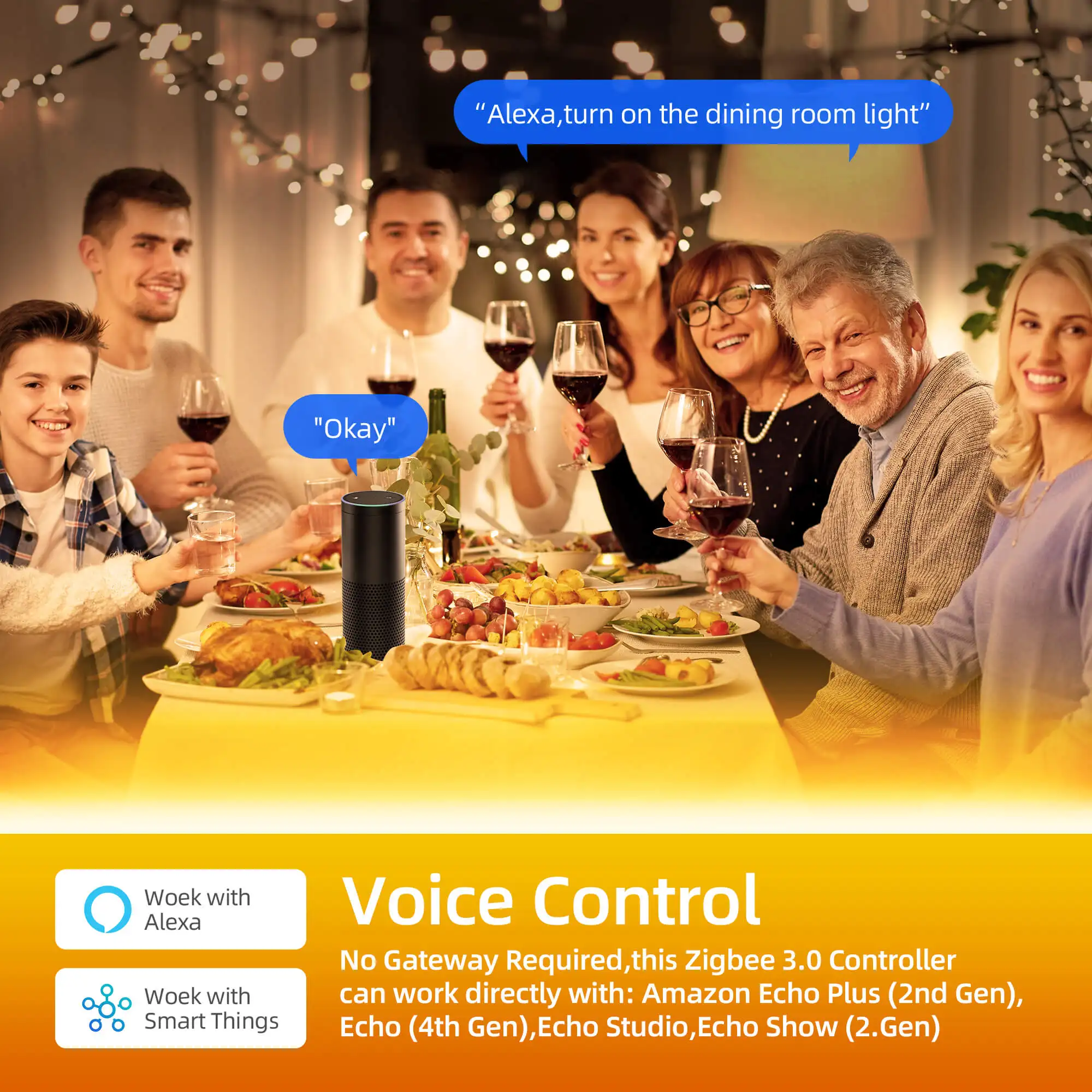 Smart Zigbee RGB Light Strip Controller DC12V APP Voice Control for Alexa Echo plus/Zigbee Hub/Alexa /Google /zigbee 3.0 hub