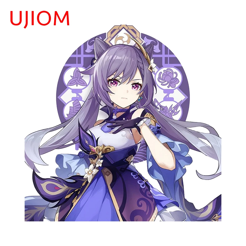 UJIOM 13cm X 13cm Keqing Genshin Impact Creative Wall Stickers Elegant Girl Graffiti Decal Chibi Kitchen Cupboard Accessories