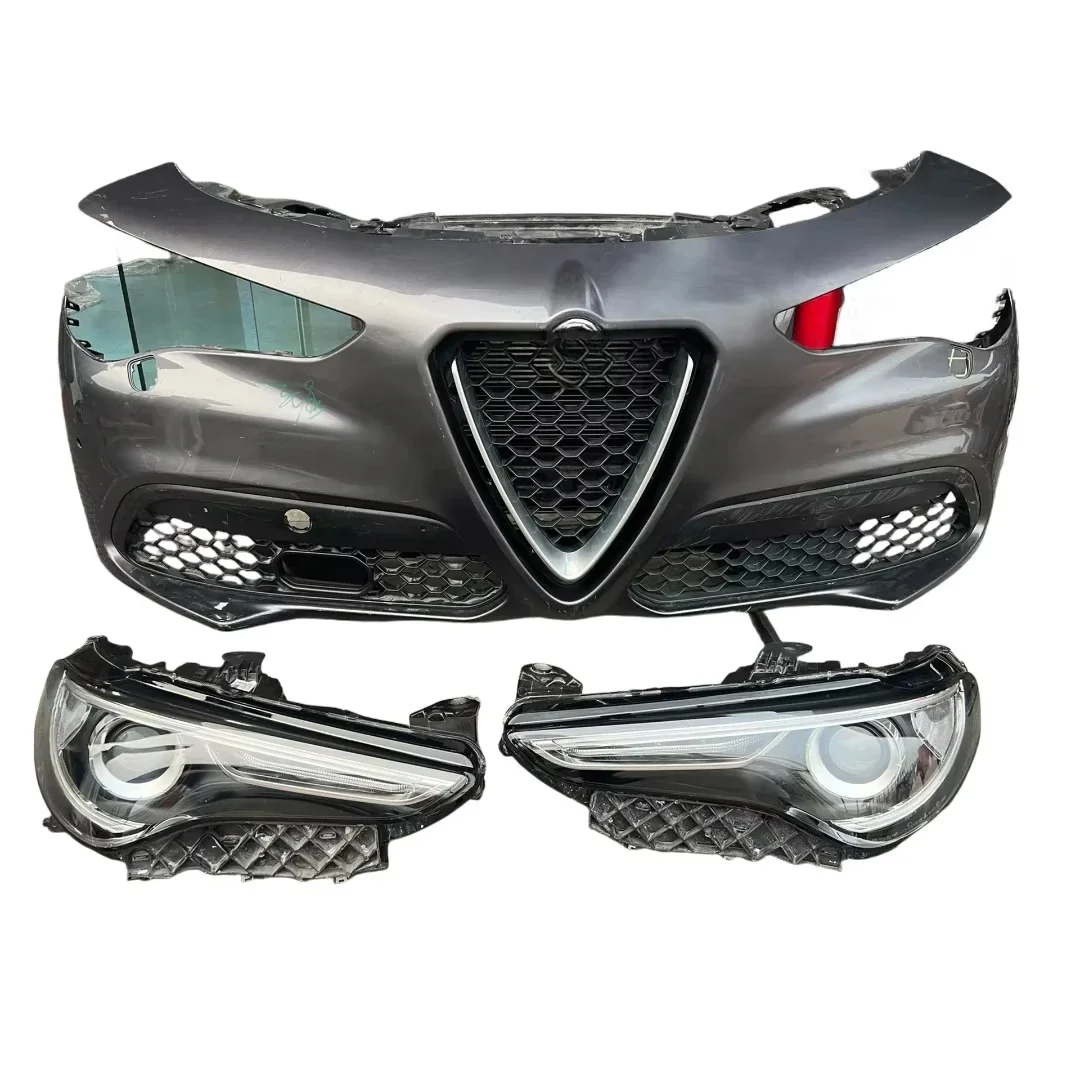 Original Used Bumper Front Grille Headlamp Intake Hood Fan For Alfa Romeo Stelvio