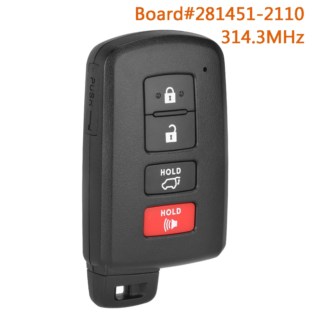 

DIYKEY 281451-2110 Smart Remote Car Key Fob for Toyota Highlander 2014 2015 2016 2017 2018 2019 Kluger Sequoia 2020 HYQ14FBA