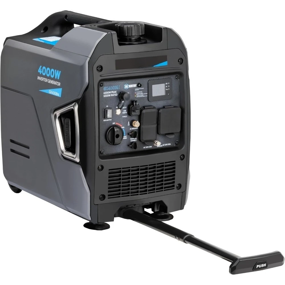 

Портативный ультра тихий двухтопливный инверторный генератор мощностью 4000 Вт с параллельной способностью, готовая ручка колес для автофургонов, обнаружение CO