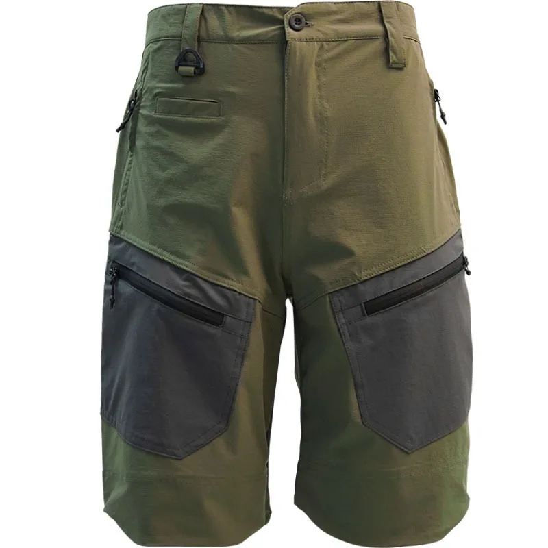 Summer Cool Men's Workwear Pants Casual Shorts Straight Leg Multi Pocket Five Part Breathable Quick Dry Trendy Quality Trousers