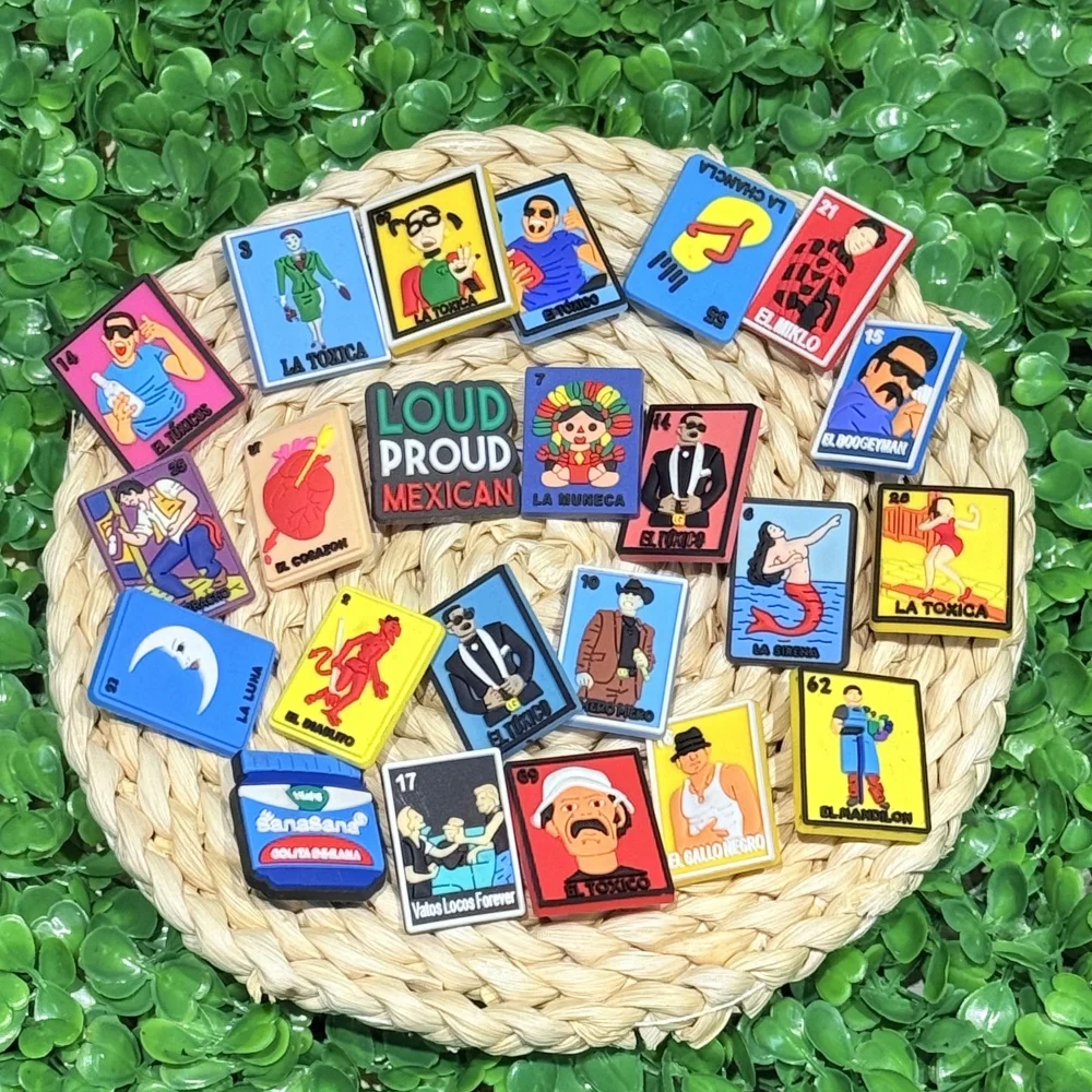 23pcs Mexico Series Food Shoe Buckle DIY Sandal Accessories PVC Shoes Charms Clogs Pins Decor Adult Kids Party Gift