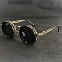 Men's Retro Spandex Style Rotating Sunglasses - Adjustable Brightness Steampunk Style Alloy Frame, Black And Gray Gradient Lenses, Travel And Fashion Accessories, Sunglasses, Party Sunglasses, Suitable For Bohemian Style Sunglasses - Image 3