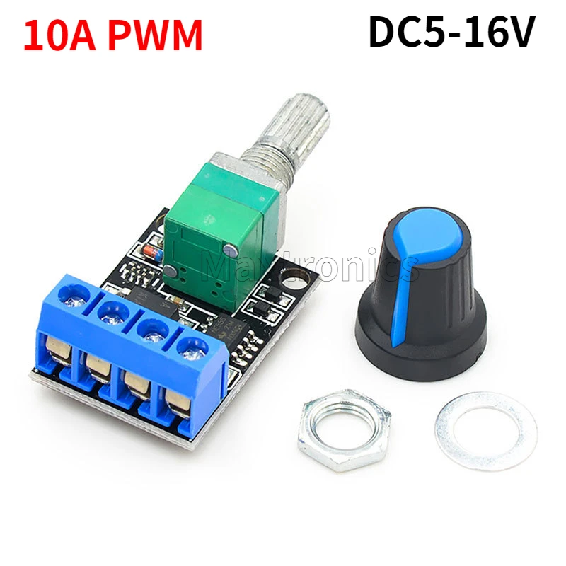 Mini 5-12V DC Motor Speed Controller Module 5A/10A 90W PWM DC4.5V-35V Adjustable Regulator Control Governor Switch for LED Lamps