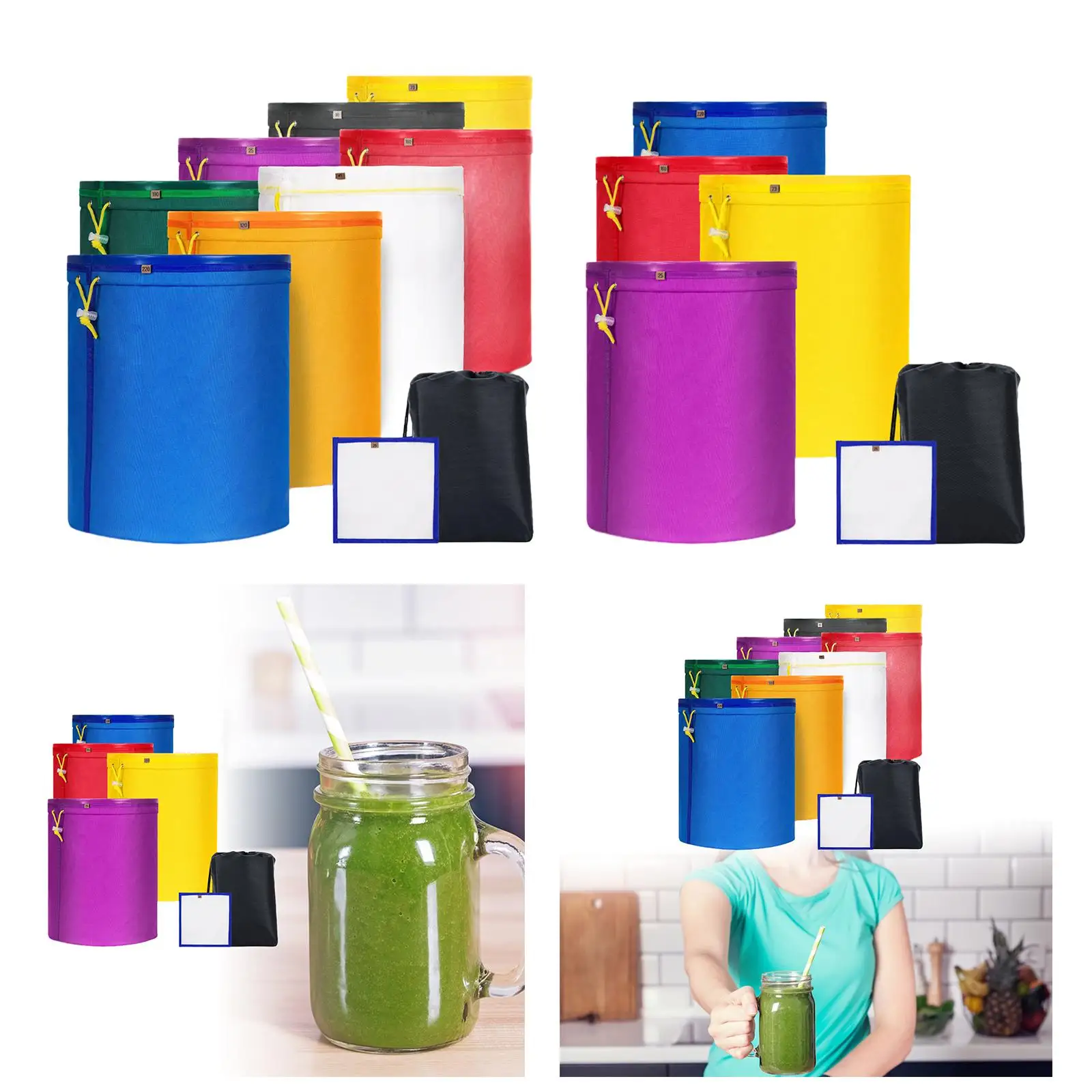 1 Gallon Filtering Bags Convenient Anti Infiltration Double Seam Stitching with Breathable Mesh Bags Extraction Bags for Fruit