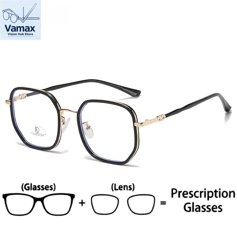 

VAMAX New Korean Style Chic Minimalist Eyeglasses Frame Female Fashionable Slimming Prescription Blue Light Blocking Lens